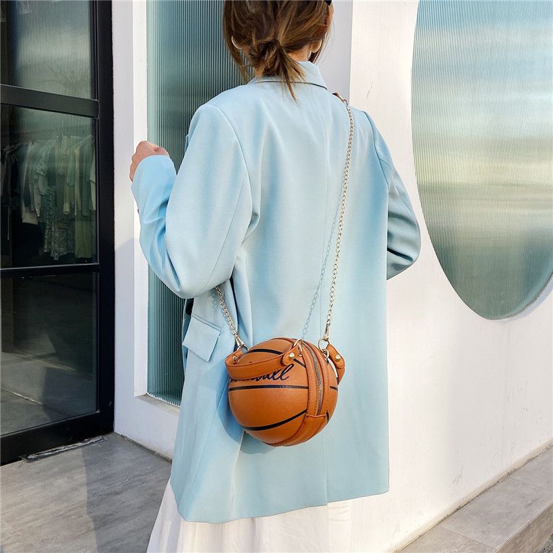 Vrouwen Uniek Ontwerp Basketbal Voetbal Look Mini Ronde Tas Hangtas Mode Verstelbare Schoudertas Cross Body Bag