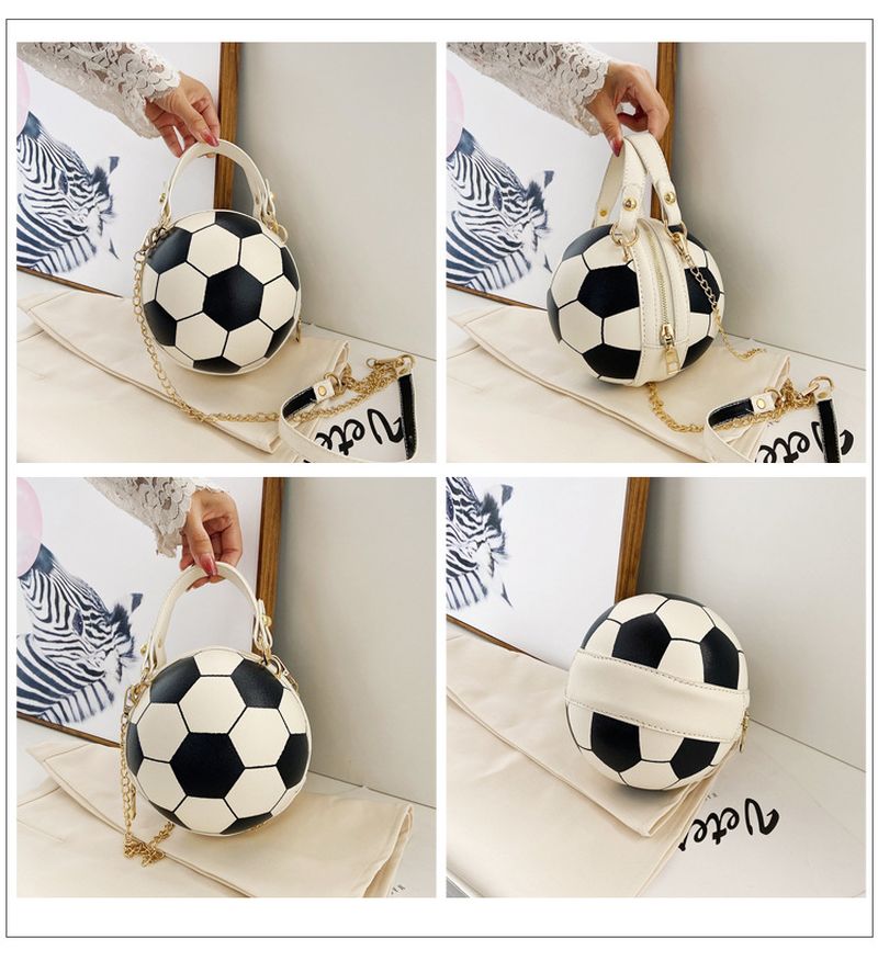 Vrouwen Uniek Ontwerp Basketbal Voetbal Look Mini Ronde Tas Hangtas Mode Verstelbare Schoudertas Cross Body Bag