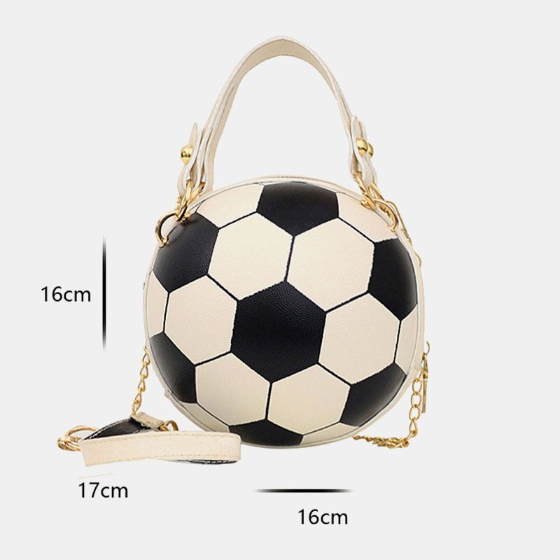 Vrouwen Uniek Ontwerp Basketbal Voetbal Look Mini Ronde Tas Hangtas Mode Verstelbare Schoudertas Cross Body Bag