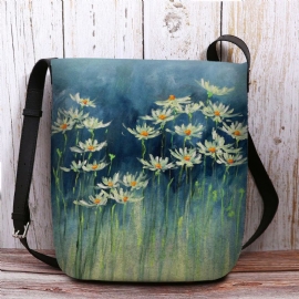 Vrouwen Vilten Bloemen Patroon Prints Crossbody Tas Schoudertas