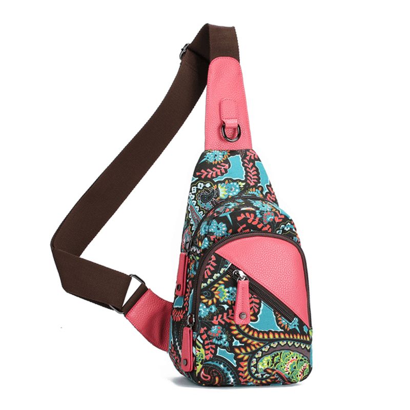 Zomer Lichte Dames Borsttas Bloemen Sling Bag Schoudertas Crossbody