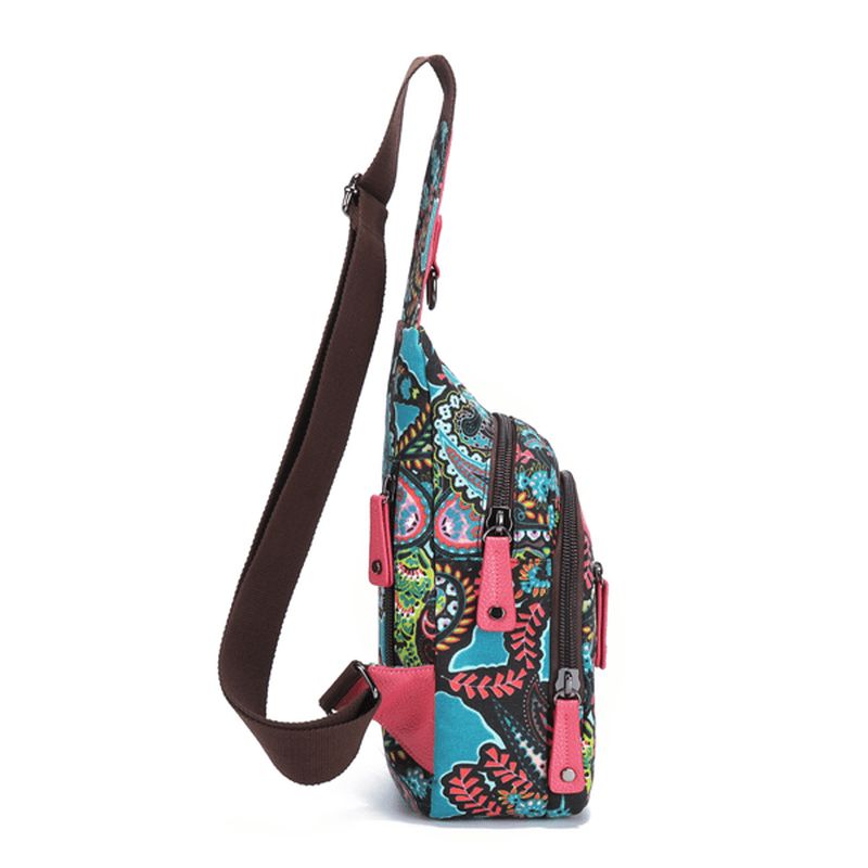 Zomer Lichte Dames Borsttas Bloemen Sling Bag Schoudertas Crossbody