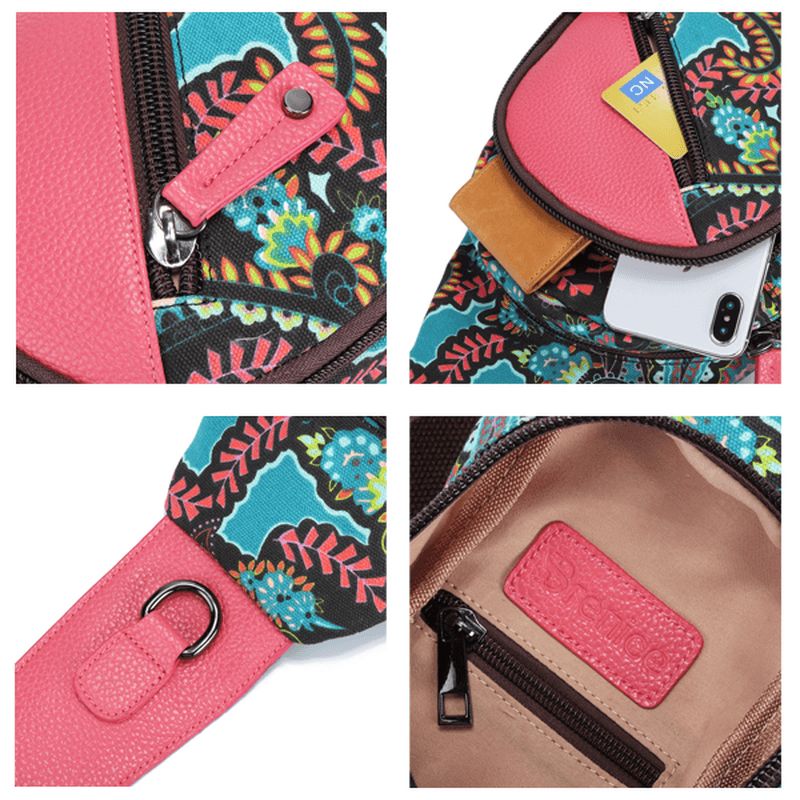 Zomer Lichte Dames Borsttas Bloemen Sling Bag Schoudertas Crossbody