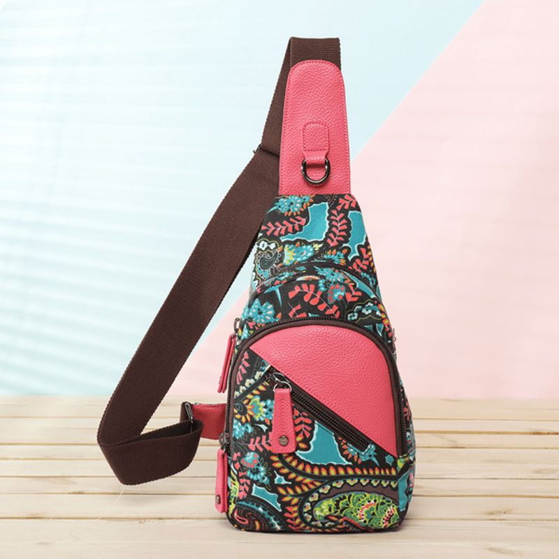 Zomer Lichte Dames Borsttas Bloemen Sling Bag Schoudertas Crossbody