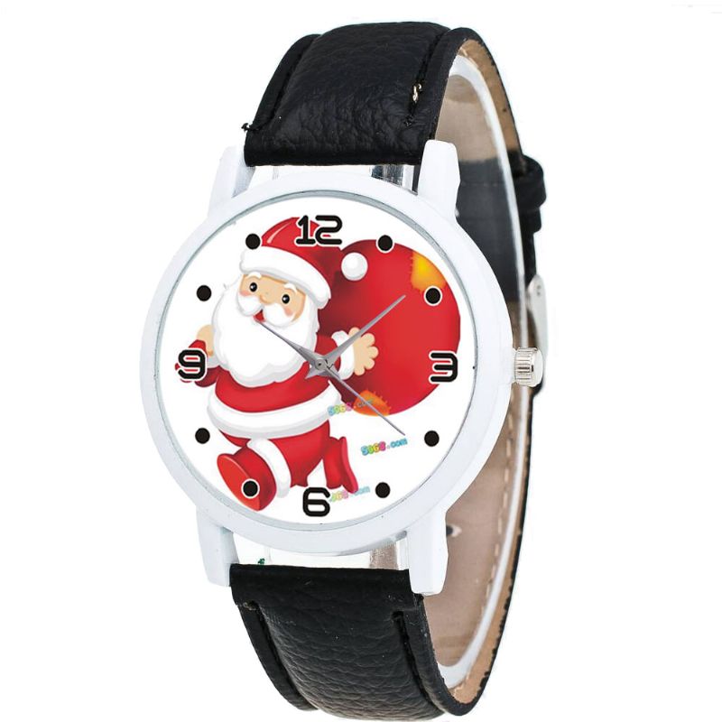 Cartoon Santa Claus En Gift Pattern Cute Kid Watch Mode Children Quartz Watch