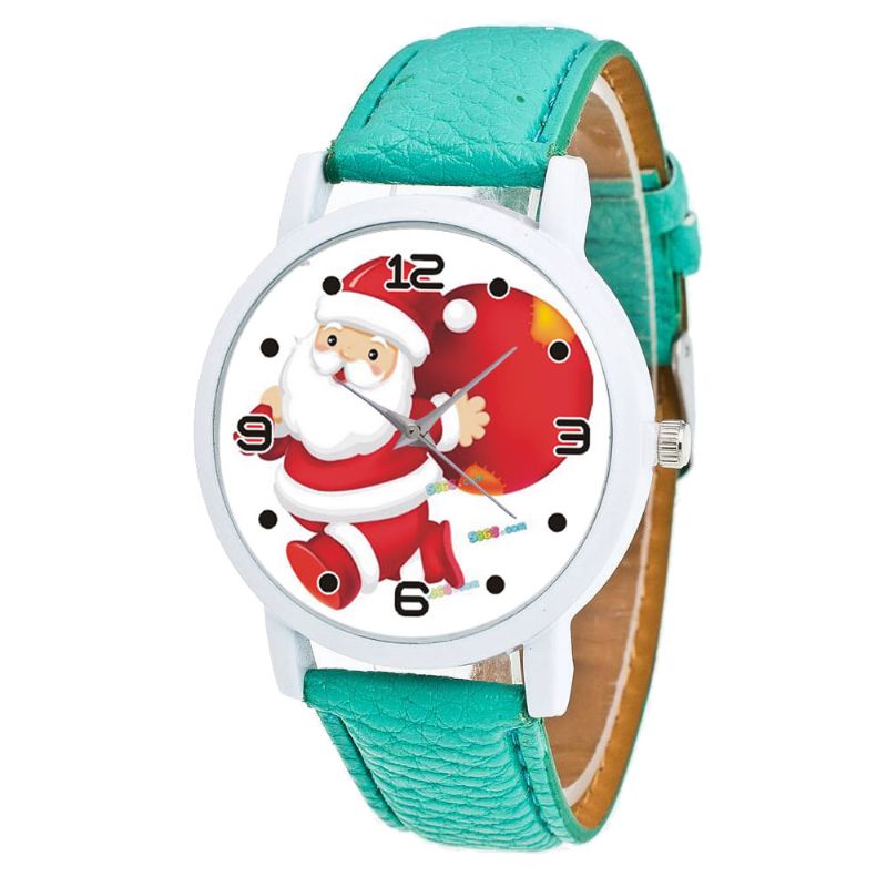 Cartoon Santa Claus En Gift Pattern Cute Kid Watch Mode Children Quartz Watch