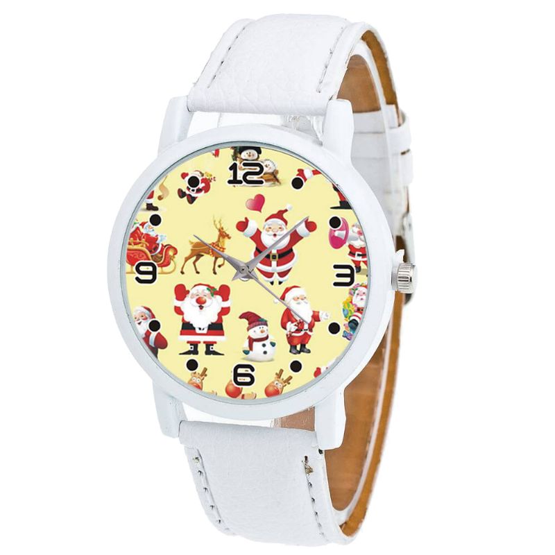 Cartoon Santa Claus Patroon Schattig Kind Horloge Mode Kinderen Quartz Horloge