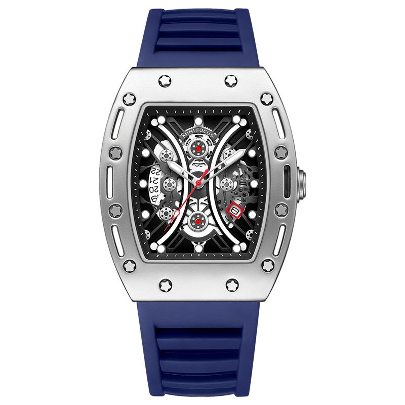 Casual Sports 3d Uitgeholde Lichtgevende Wijzerplaat 3atm Waterdichte Heren Polshorloge Quartz Horloge