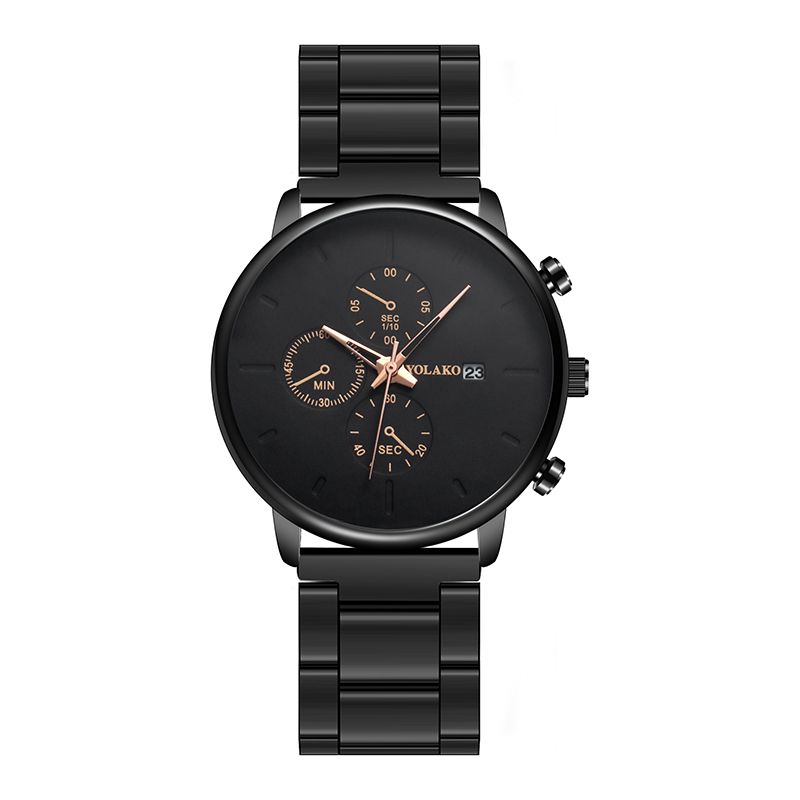 Casual Stijl Heren Polshorloge Volledig Stalen Kalender Quartz Horloge