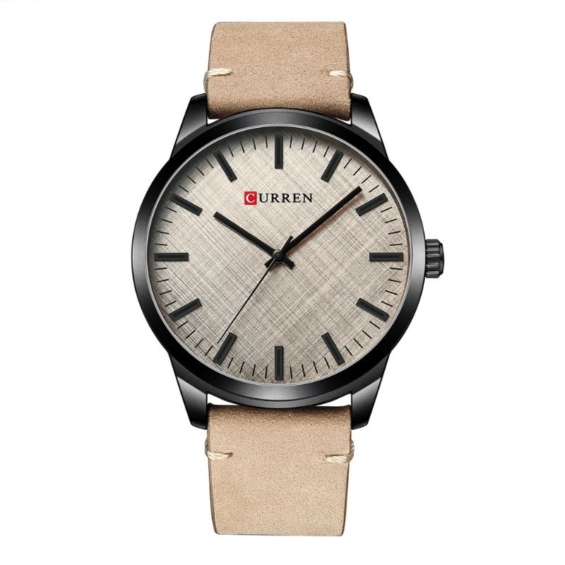 Casual Stijl Ultradunne Heren Polshorloge Klassieke Lederen Band Quartz Horloges