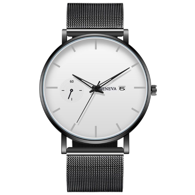 Heren Decoratieve Kleine Wijzerplaat Datumweergave Mode Heren Quartz Horloge