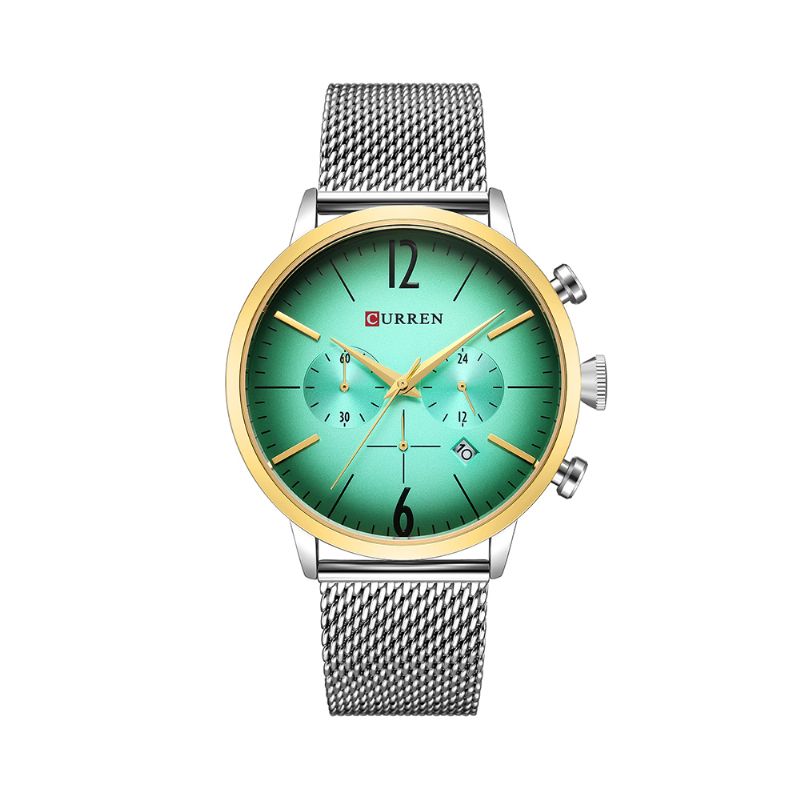 Heren Klok Roestvrij Staal Casual Datum Waterdicht Quartz Horloge