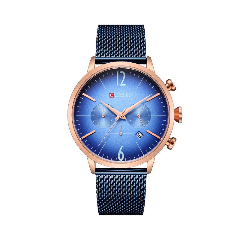 Heren Klok Roestvrij Staal Casual Datum Waterdicht Quartz Horloge