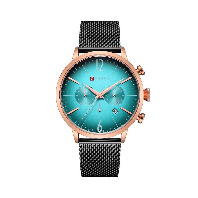 Heren Klok Roestvrij Staal Casual Datum Waterdicht Quartz Horloge