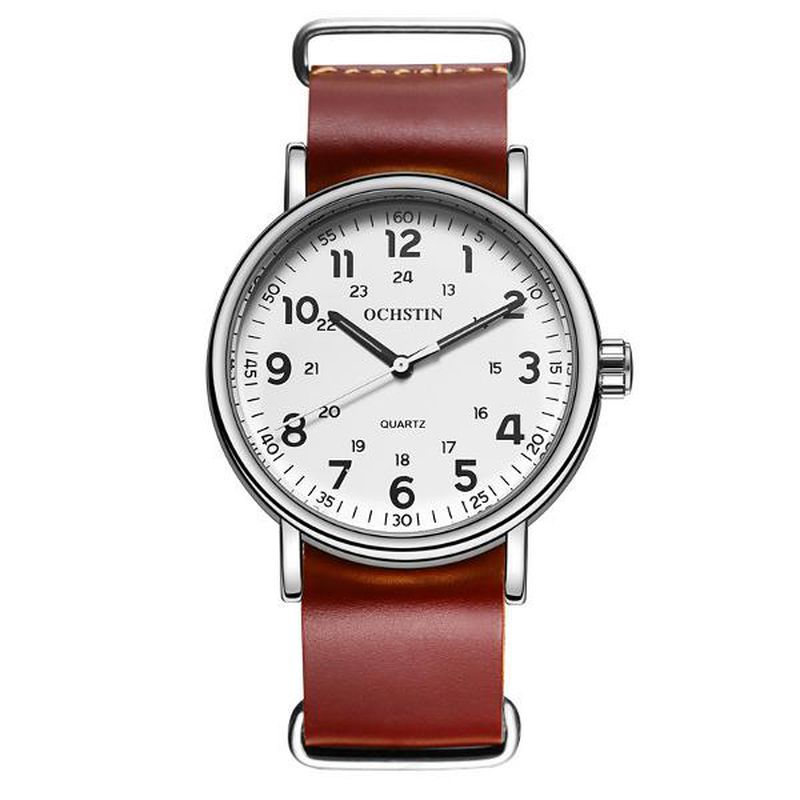 Heren Quartz Horloge Casual Lederen Band Zakelijk Horloge