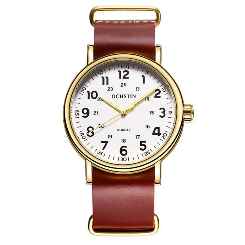 Heren Quartz Horloge Casual Lederen Band Zakelijk Horloge