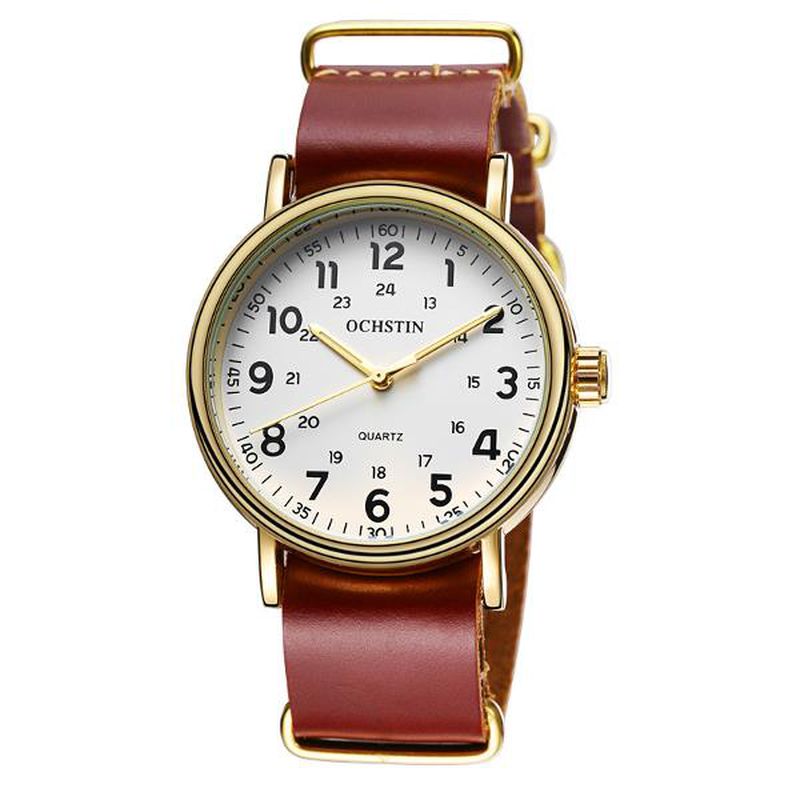 Heren Quartz Horloge Casual Lederen Band Zakelijk Horloge