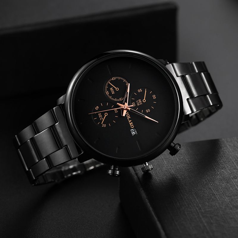 Hoge Hardheid Glas Mode Volledig Metalen Band Mannen Waterdicht Horloge Quartz Horloge