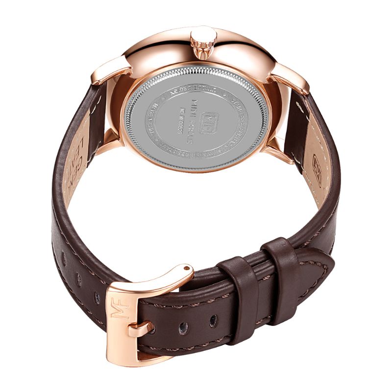 Lederen Band Heren Horloge Casual Stijl Lichtgevende Hand Quartz Horloges