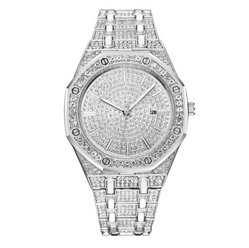 Luxe Mode Volledig Strass Diamanten Horloge Unisex Quartz Horloge