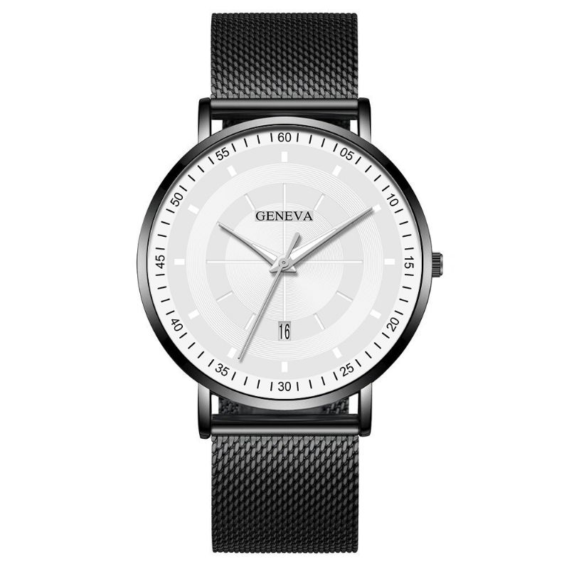 Mode Casual Lichtgevende Wijzers Zakelijk Multifunctioneel Quartz Horloge Met Mesh Band