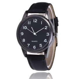 Mode Eenvoudige Lederen Band Heren Quartz Horloge