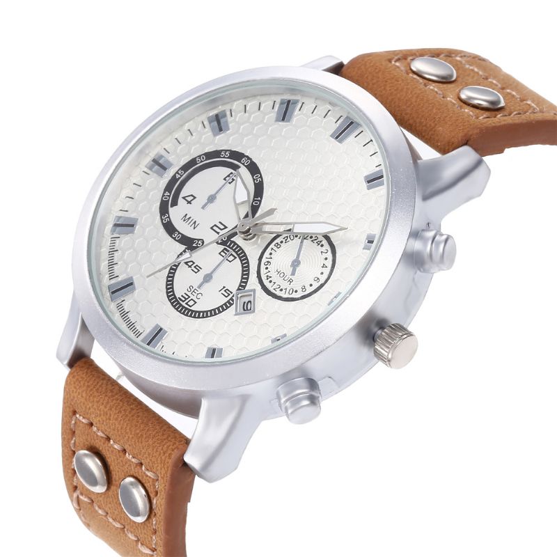 Mode Elegante Sport Zakelijke Casual Riem Mannen Horloge Quartz Horloge