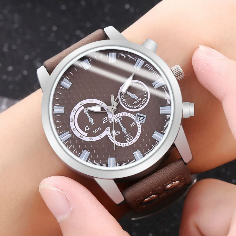 Mode Elegante Sport Zakelijke Casual Riem Mannen Horloge Quartz Horloge
