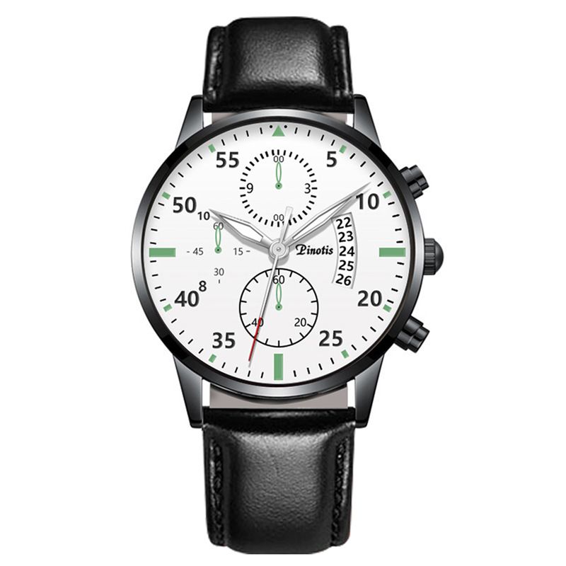 Mode Elegent Zakelijk Casual Sport Riem Lederen Band Heren Quartz Horloge