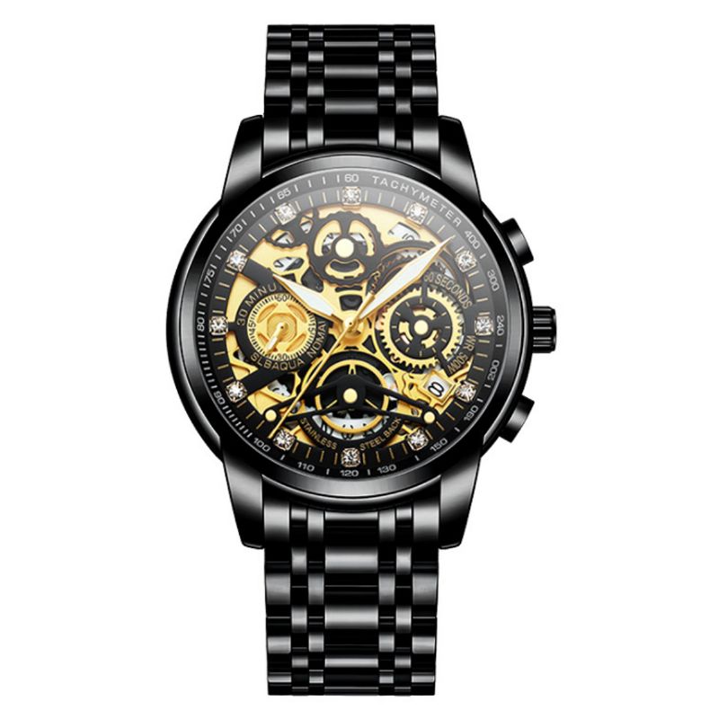 Mode Heren Horloge Waterdicht Chronograaf Lichtgevende Datumweergave Quartz Horloge