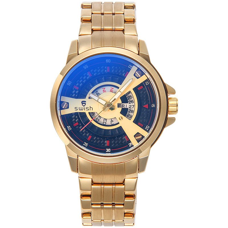 Mode Mannen Kijken 3atm Waterdicht Lichtgevende Datum Weekweergave Quartz Horloge