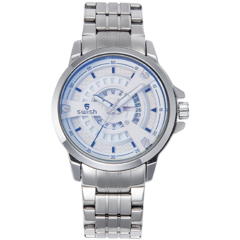 Mode Mannen Kijken 3atm Waterdicht Lichtgevende Datum Weekweergave Quartz Horloge