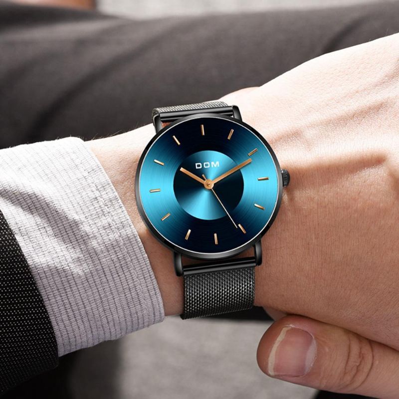Mode Mannen Kijken Licht Luxe Slanke Wijzerplaat Waterdicht Quartz Horloge