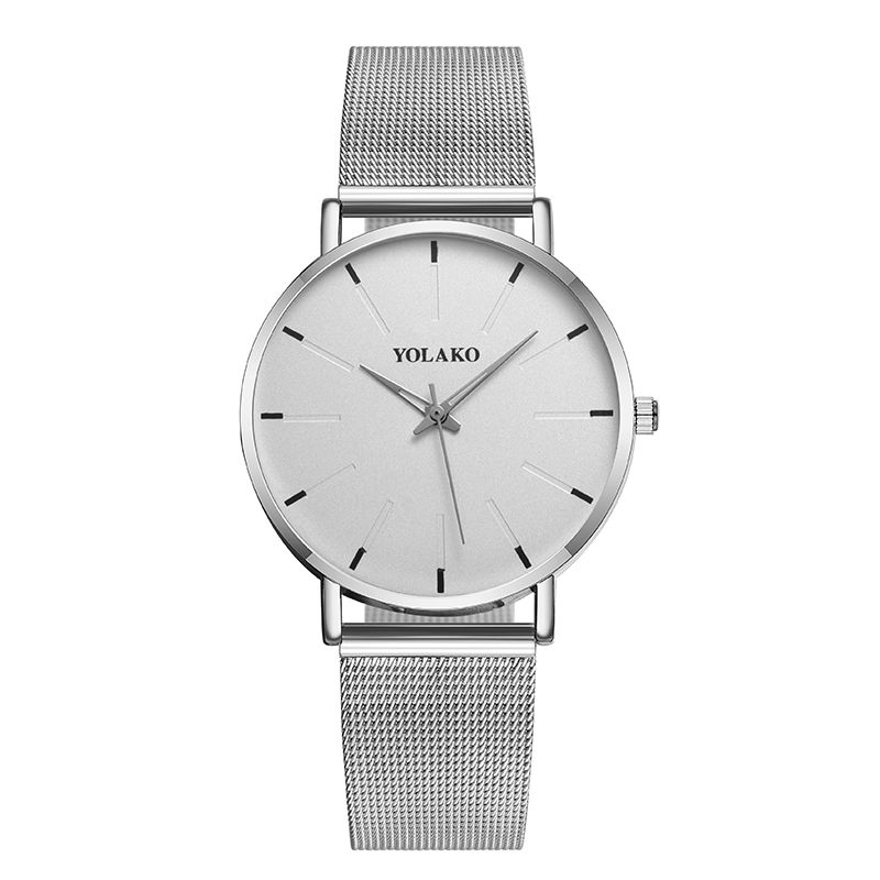 Mode Mesh Stalen Band Causale Stijl Eenvoudige Wijzerplaat Mannen Horloge Quartz Horloge