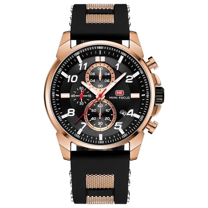 Multifunctionele Chronograaf Lichtgevende Militaire Sport Heren Horloge Quartz Horloge