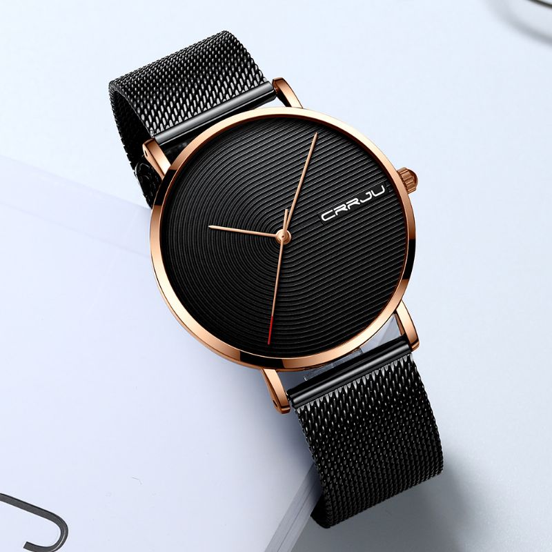 Volledige Stalen Band Mode Case Eenvoudige Blauwe Wijzerplaat Heren Horloge Quartz Horloge