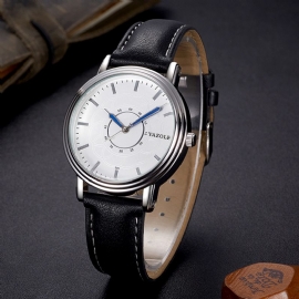 Vrijetijdsstijl Lederen Band Quartz Horloge Ultra Dunne Heren Polshorloge