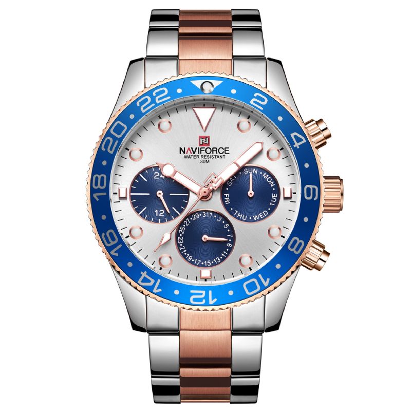 Waterdicht 24 Uur Herenhorloge Volledig Stalen Zakelijke Stijl Quartz Horloge