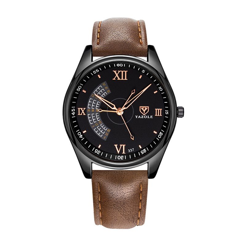 Zakelijk Casual Groot Romeins Cijfer Wijzerplaat Pu Lederen Band 3atm Waterdicht Heren Quartz Horloge