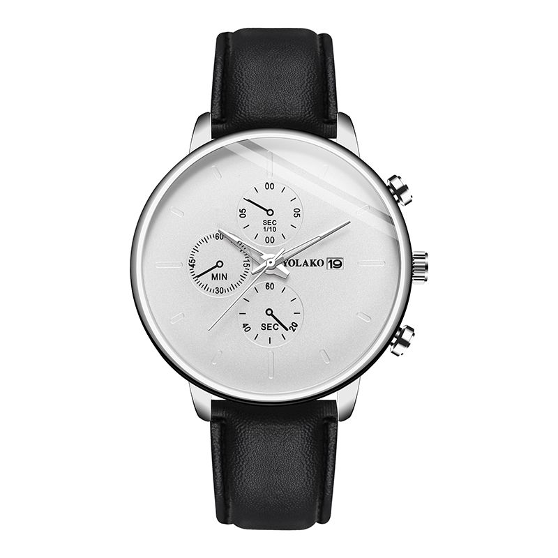 Zakelijke Sport Heren Horloges Zaak Lederen Band Super Licht Chronograaf Kalender Quartz Horloge