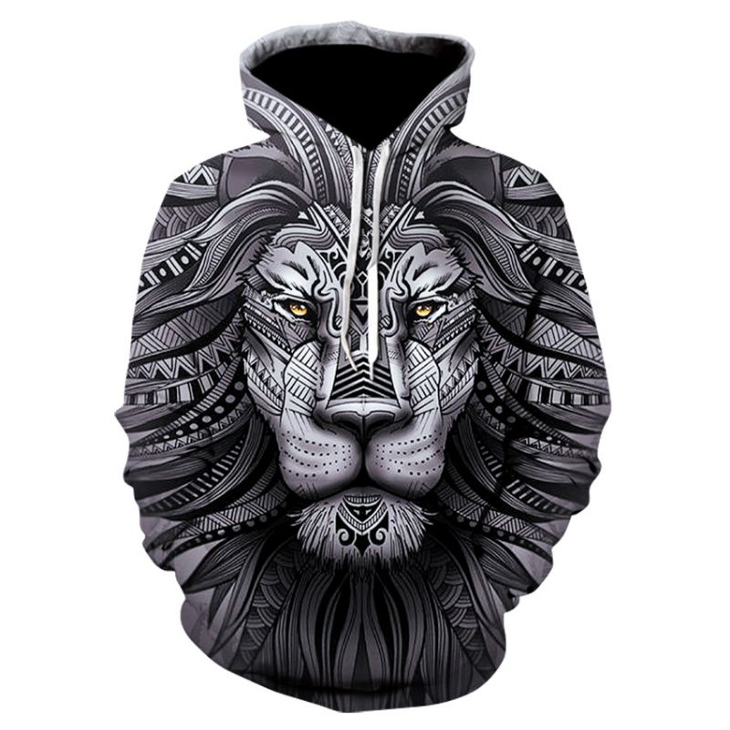 3d Digital Printing Lion Baseball Uniform Hoodie