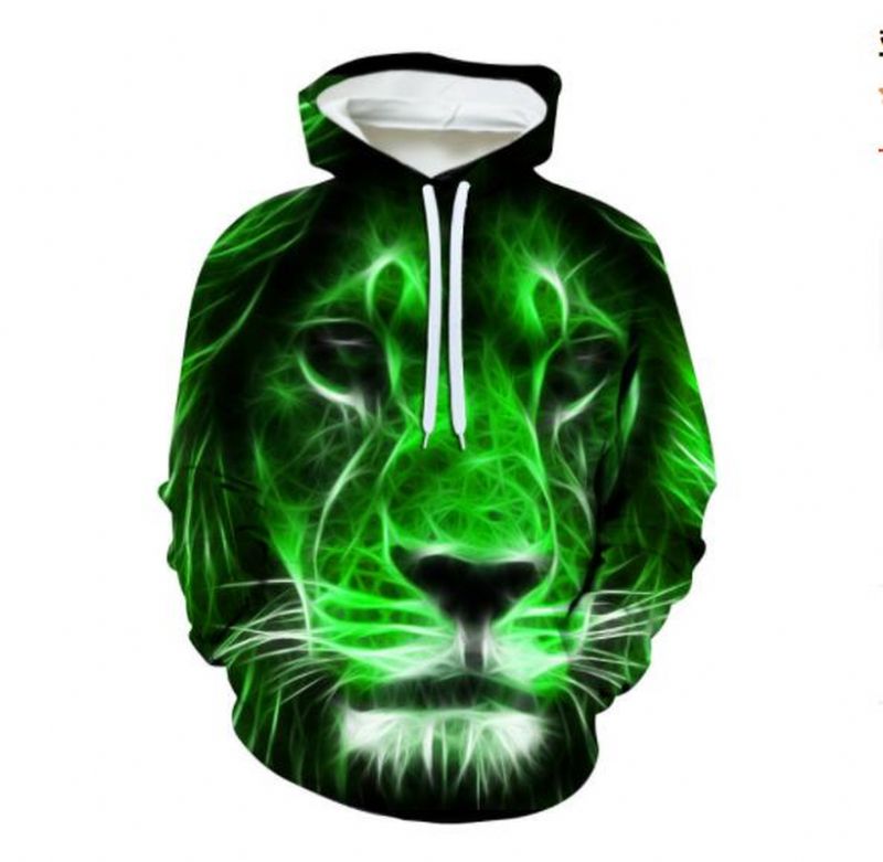 3d Digital Printing Lion Baseball Uniform Hoodie