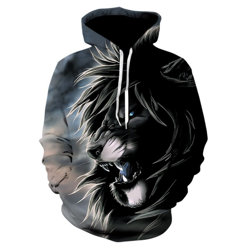 3d Digital Printing Lion Baseball Uniform Hoodie