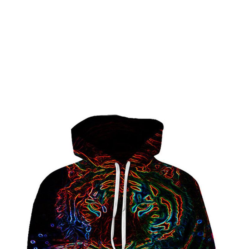 Animal Lion Face D-print Hoodie Voor Herenmode Herfst