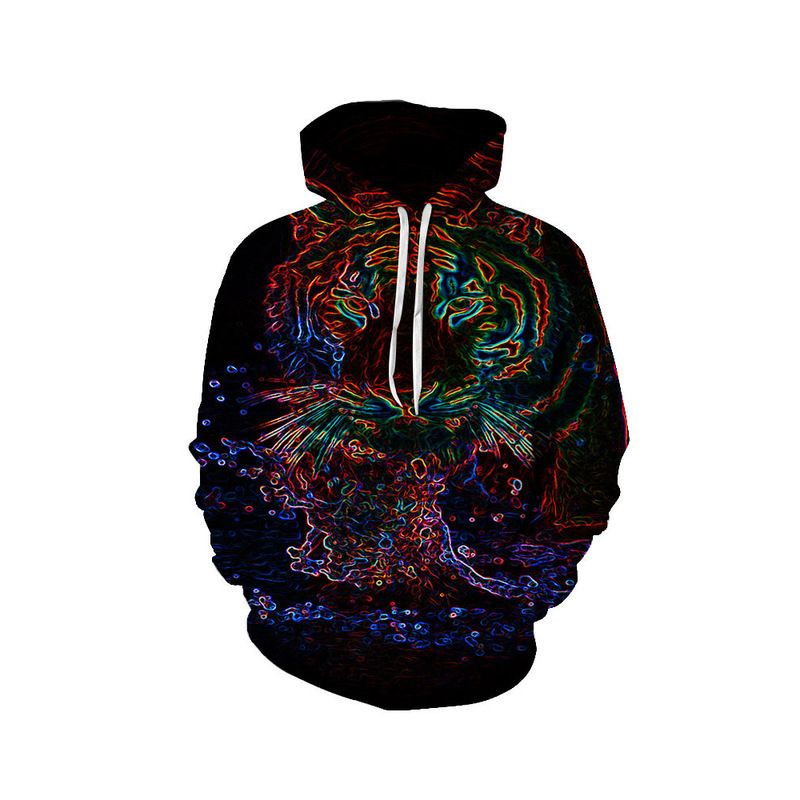 Animal Lion Face D-print Hoodie Voor Herenmode Herfst