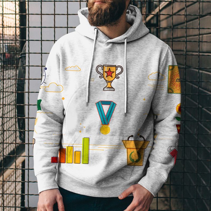 De Nieuwe Hoodie Met Geometrische Digitale Print