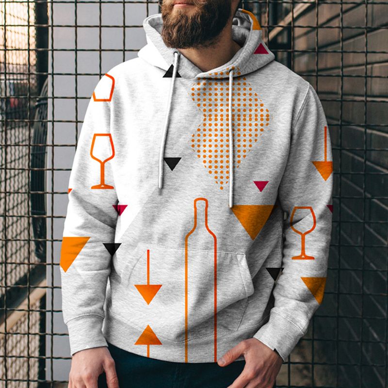 De Nieuwe Hoodie Met Geometrische Digitale Print