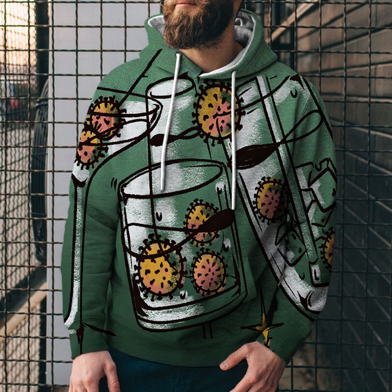 De Nieuwe Hoodie Met Geometrische Digitale Print