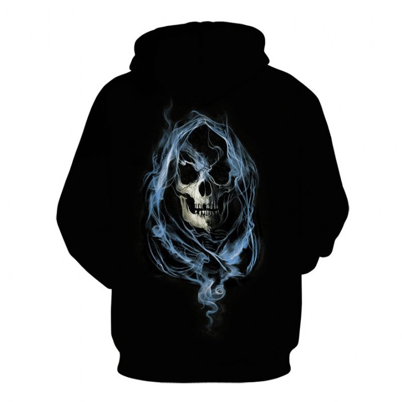 Digitaal Bedrukte Knight Skull Hooded Casual Mode Trui