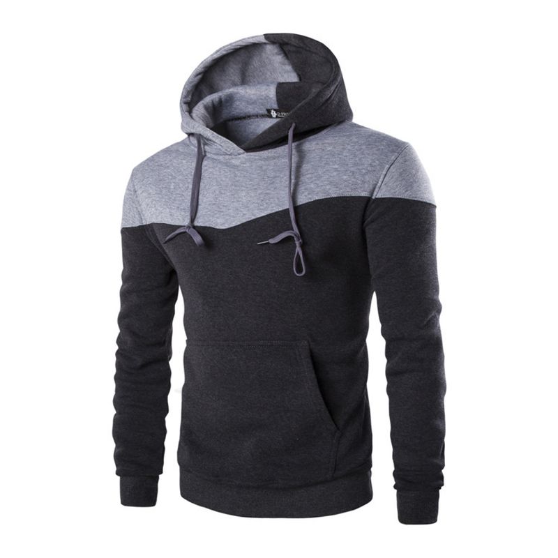 Europese En Amerikaanse Losse Kleurovereenkomende Stiksels Hooded Sweater Tether